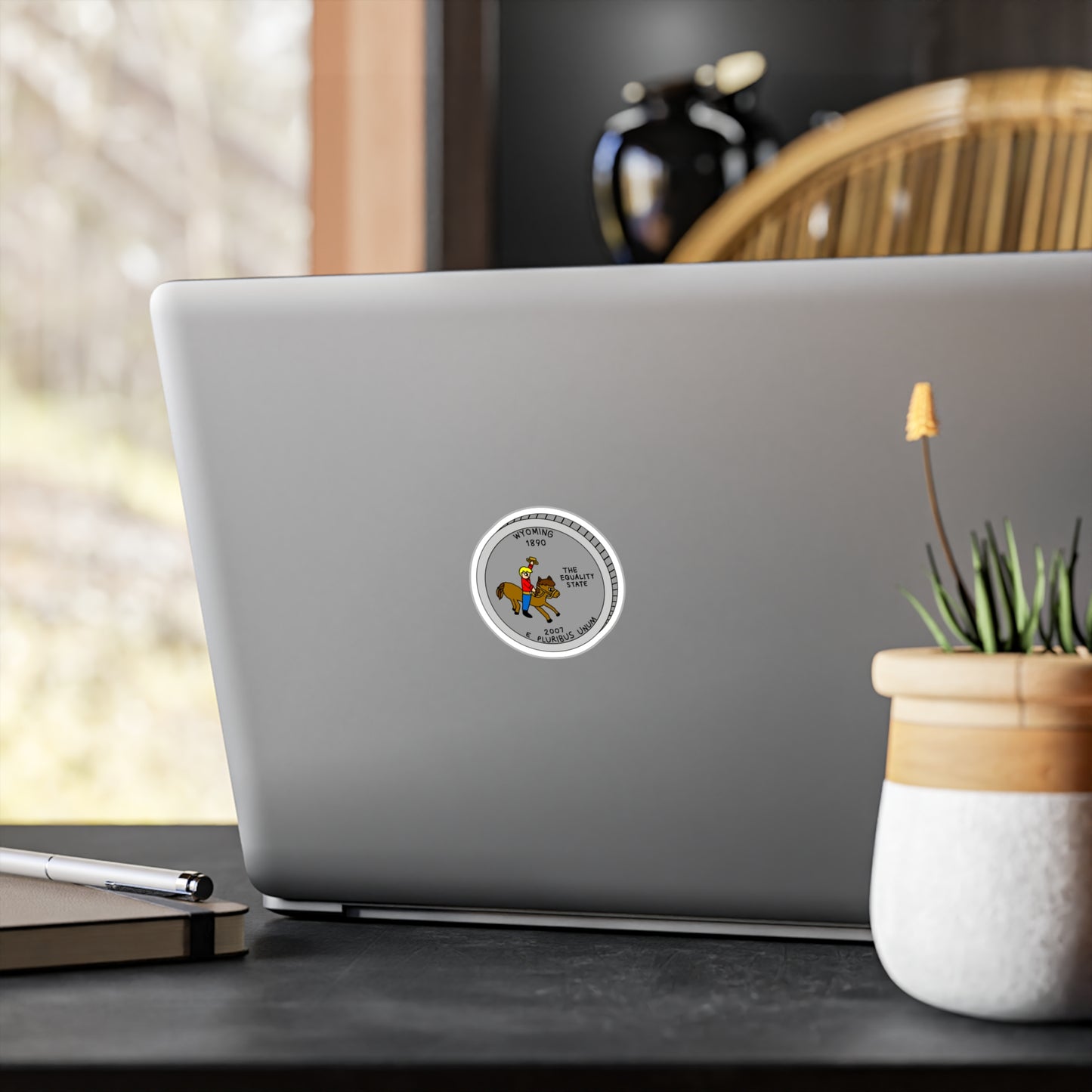 Wyoming Quarter Vinyl Sticker