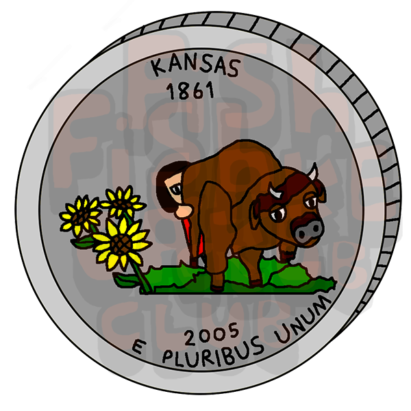 Kansas Quarter Vinyl Sticker