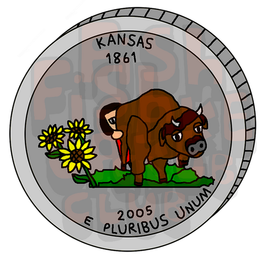 Kansas Quarter Vinyl Sticker