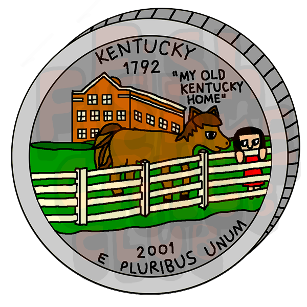 Kentucky Quarter Vinyl Sticker