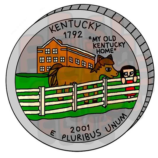 Kentucky Quarter Vinyl Sticker