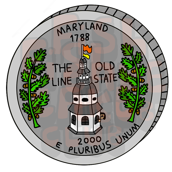 Maryland Quarter Vinyl Sticker