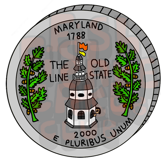 Maryland Quarter Vinyl Sticker