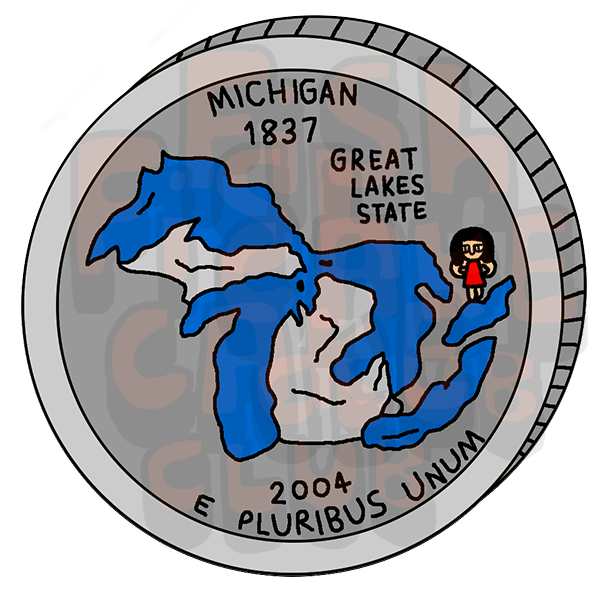 Michigan Quarter Vinyl Sticker