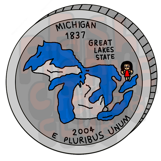 Michigan Quarter Vinyl Sticker