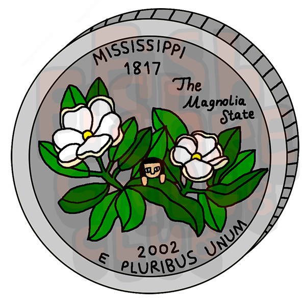 Mississippi Quarter Vinyl Sticker