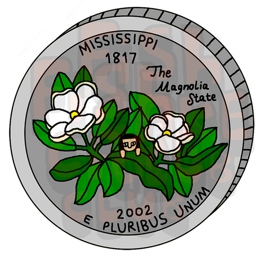 Mississippi Quarter Vinyl Sticker