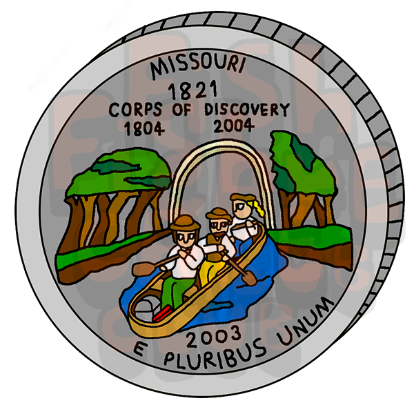Missouri Quarter Vinyl Sticker