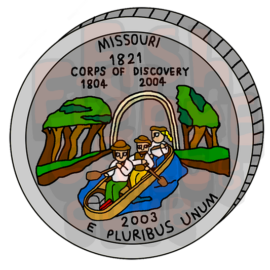 Missouri Quarter Vinyl Sticker