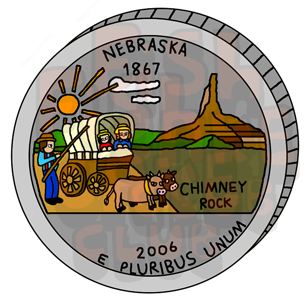 Nebraska Quarter Vinyl Sticker