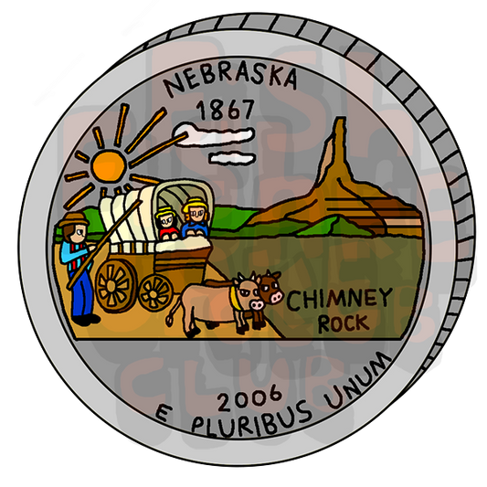 Nebraska Quarter Vinyl Sticker