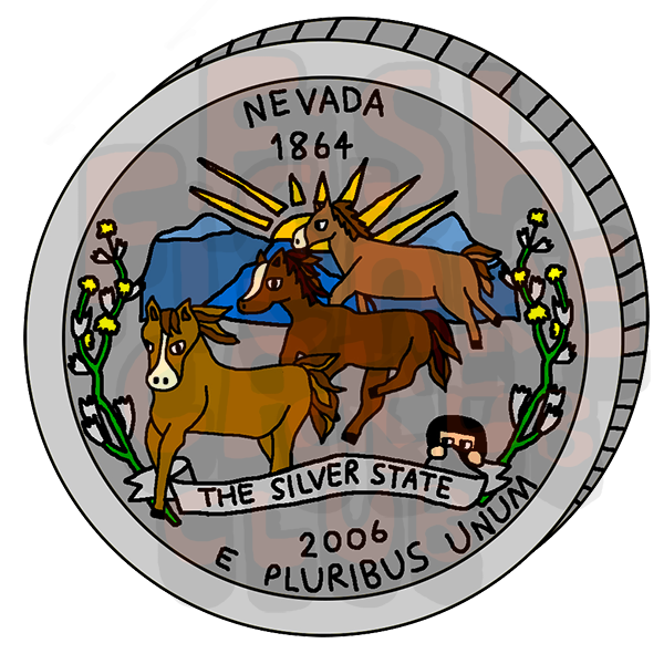 Nevada Quarter Vinyl Sticker