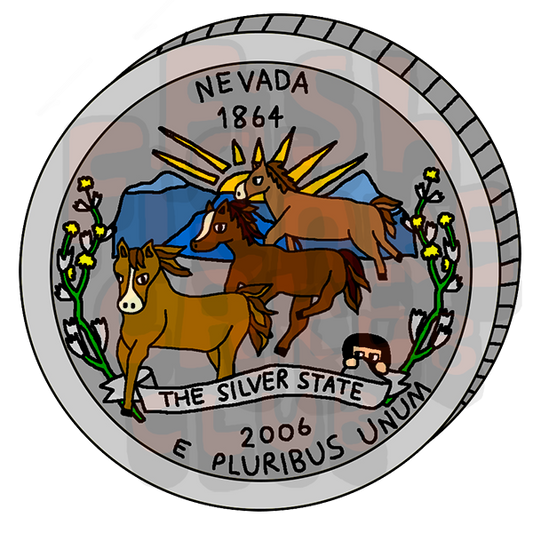 Nevada Quarter Vinyl Sticker