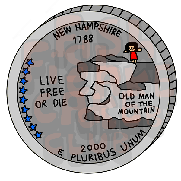 New Hampshire Quarter Vinyl Sticker