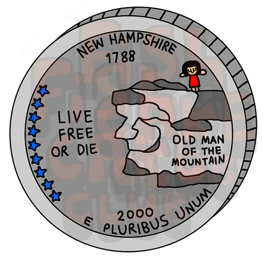 New Hampshire Quarter Vinyl Sticker