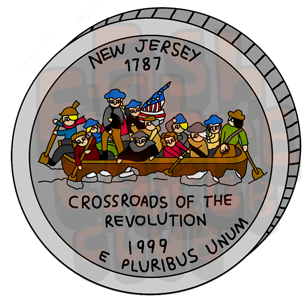 New Jersey Quarter Vinyl Sticker