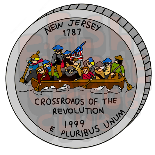 New Jersey Quarter Vinyl Sticker