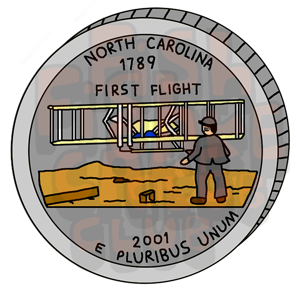 North Carolina Quarter Vinyl Sticker