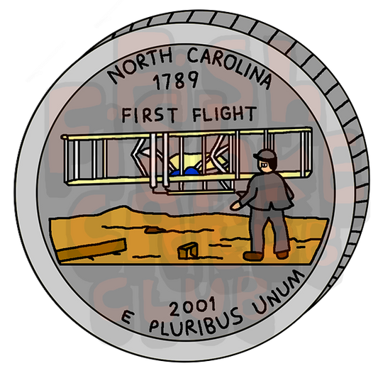 North Carolina Quarter Vinyl Sticker