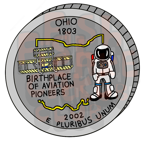 Ohio Quarter Vinyl Sticker
