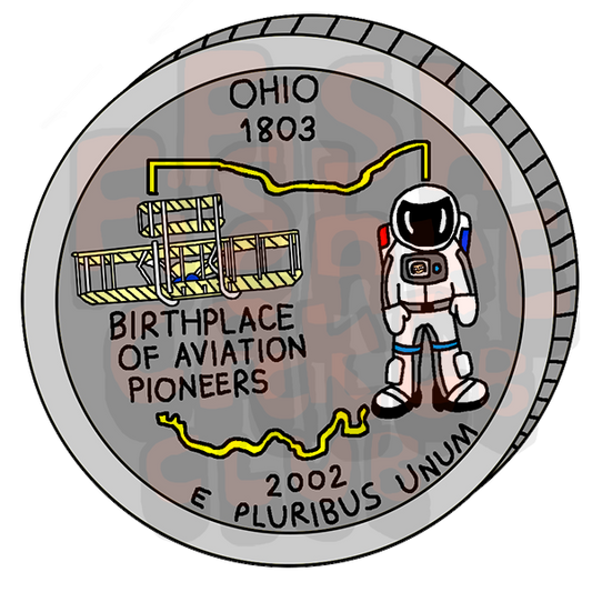 Ohio Quarter Vinyl Sticker