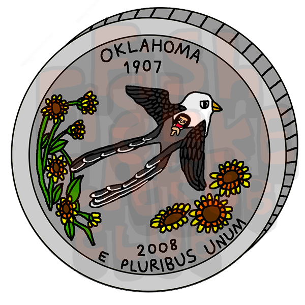 Oklahoma Quarter Vinyl Sticker
