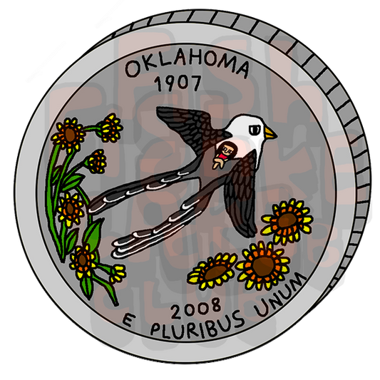 Oklahoma Quarter Vinyl Sticker