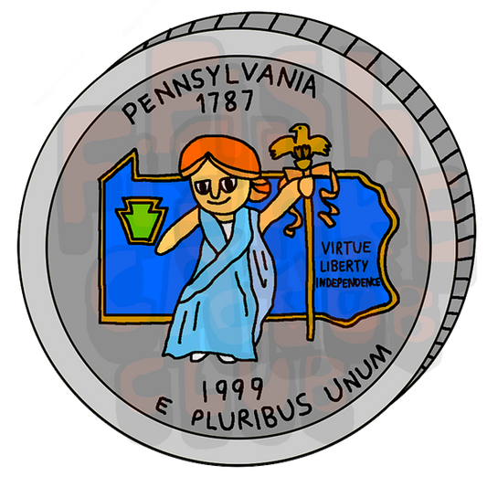 Pennsylvania Quarter Vinyl Sticker