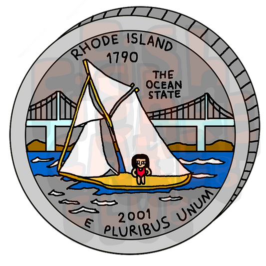 Rhode Island Quarter Vinyl Sticker
