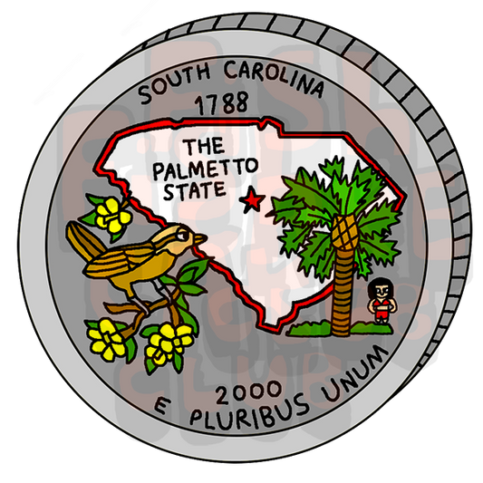 South Carolina Quarter Vinyl Sticker