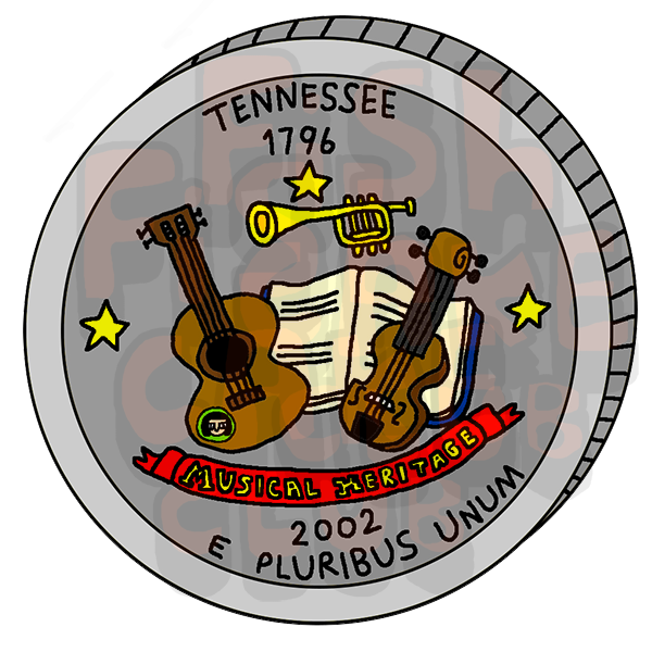 Tennessee Quarter Vinyl Sticker