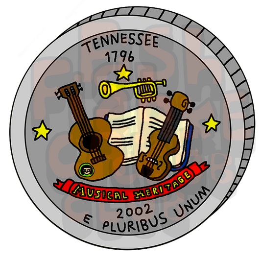Tennessee Quarter Vinyl Sticker