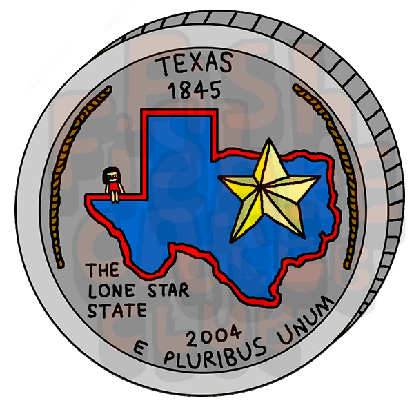 Texas Quarter Vinyl Sticker