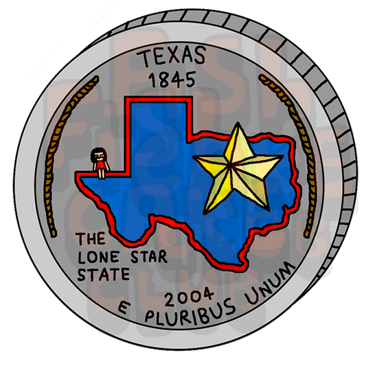 Texas Quarter Vinyl Sticker