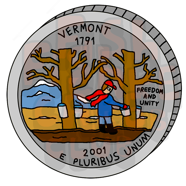 Vermont Quarter Vinyl Sticker