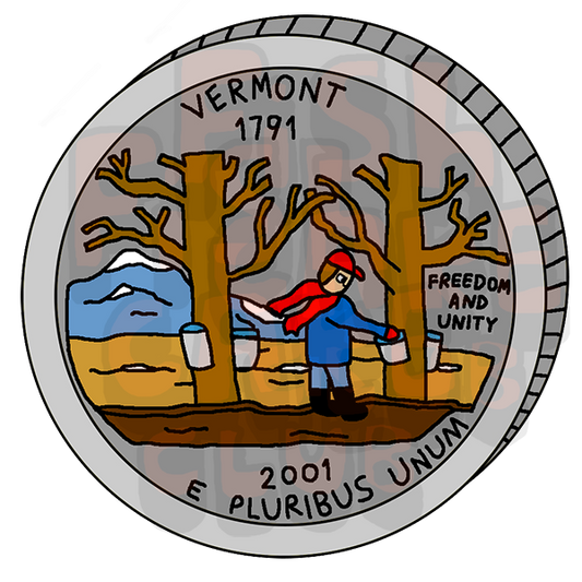 Vermont Quarter Vinyl Sticker
