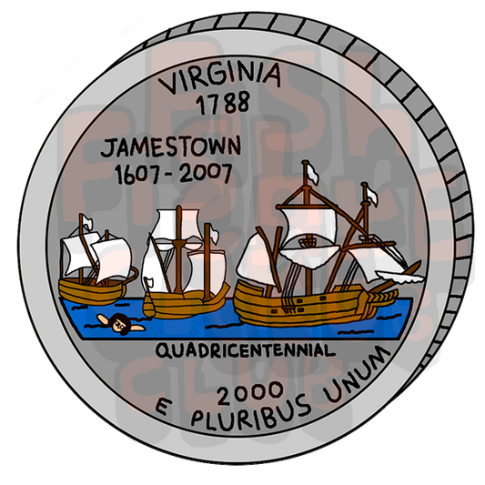 Virginia Quarter Vinyl Sticker