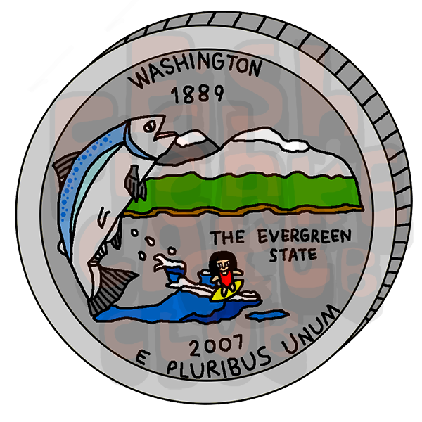 Washington Quarter Vinyl Sticker