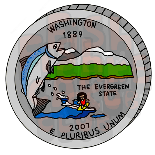 Washington Quarter Vinyl Sticker