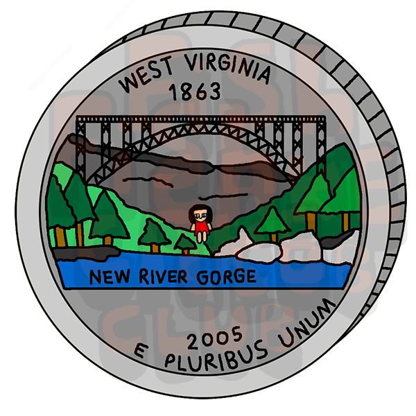 West Virginia Quarter Vinyl Sticker