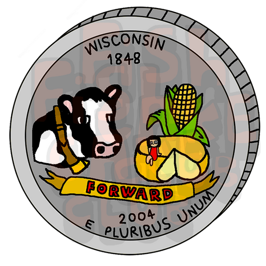 Wisconsin Quarter Vinyl Sticker