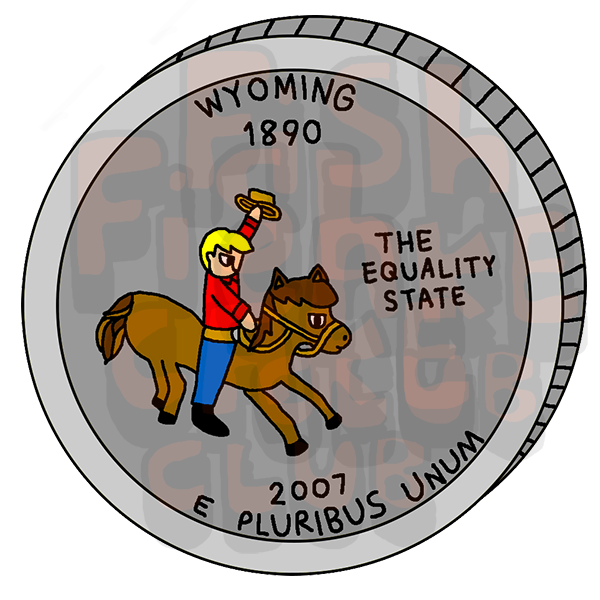 Wyoming Quarter Vinyl Sticker