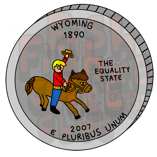 Wyoming Quarter Vinyl Sticker