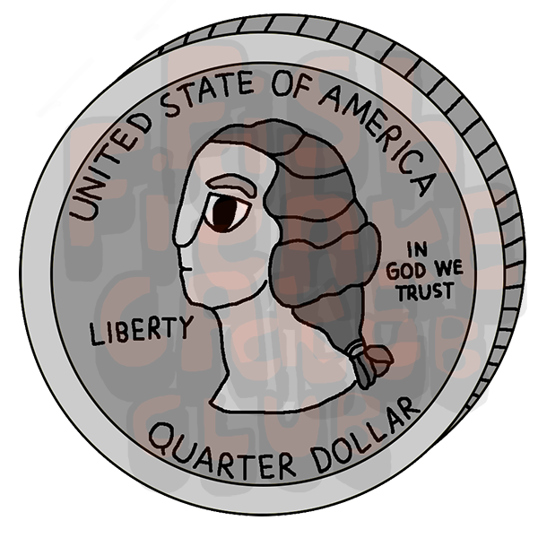 Quarter Vinyl Sticker