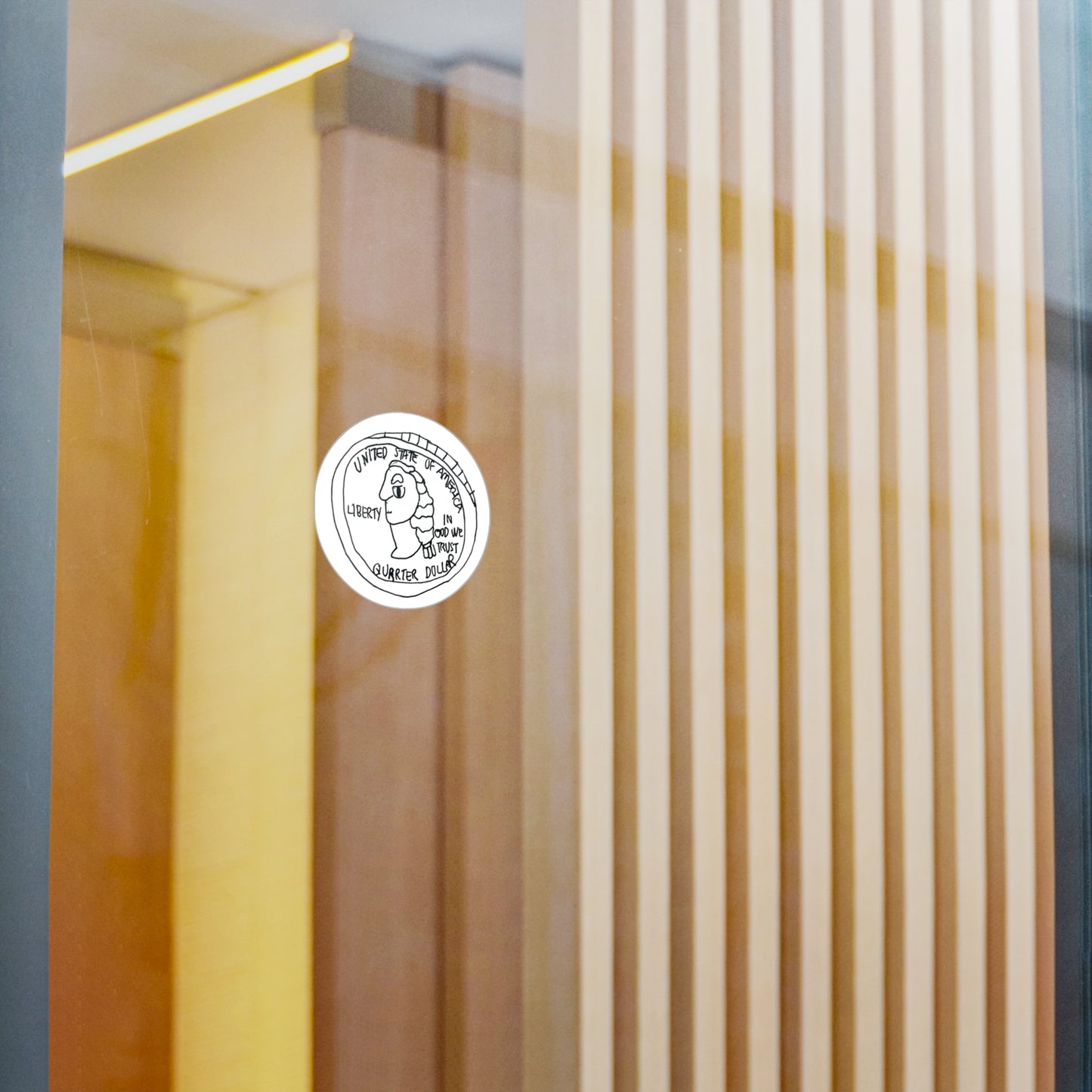 Quarter doodle Vinyl Sticker
