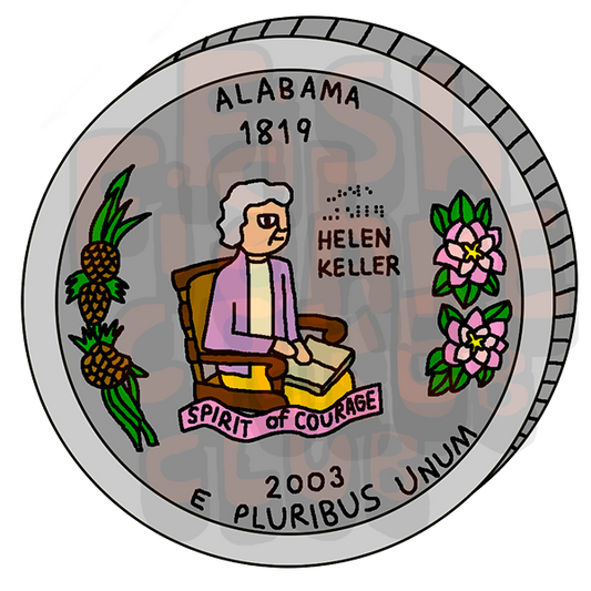 Alabama Quarter Vinyl Sticker