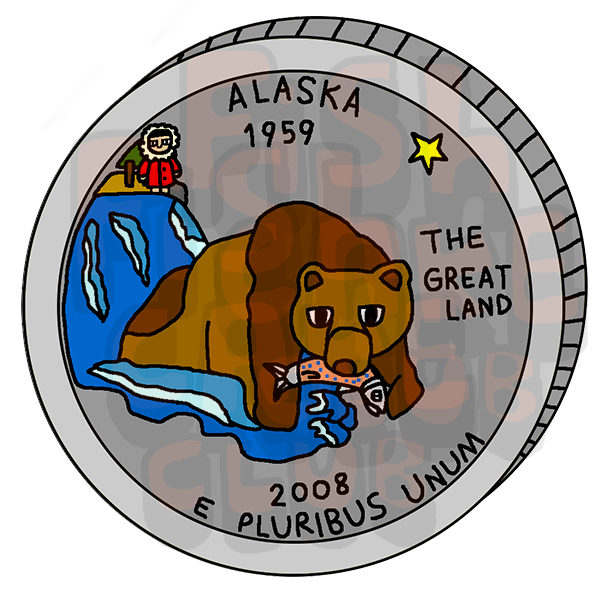 Alaska Quarter Vinyl Sticker