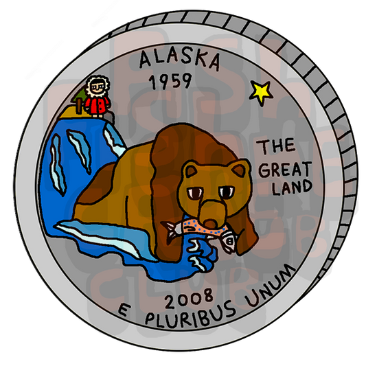 Alaska Quarter Vinyl Sticker