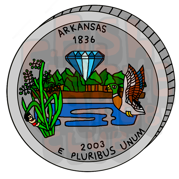 Arkansas State Quarter Vinyl Sticker