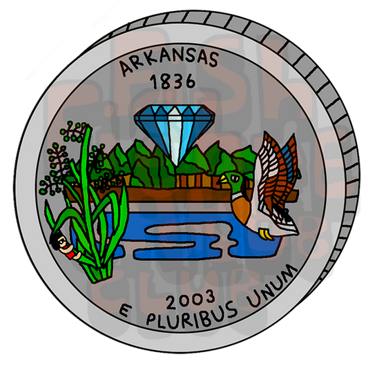 Arkansas State Quarter Vinyl Sticker